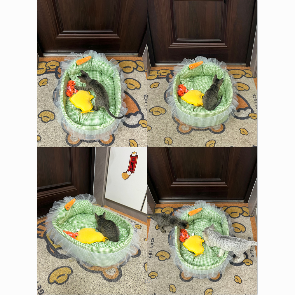 Glowli™ Gingham Lace Pet Bed