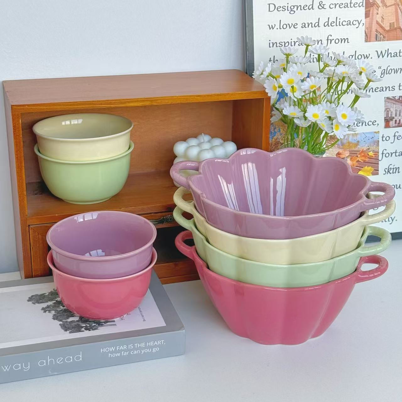 Soft Bloom Mixed Color Ceramic Set