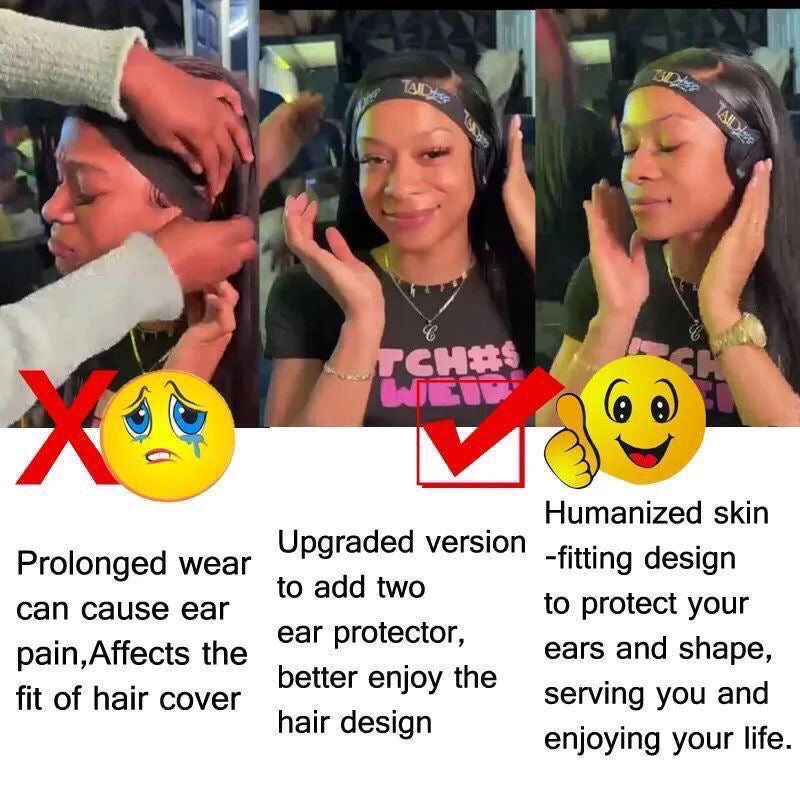 Glowli Edge Melt Band™ with Ear Protectors for Lace Wigs