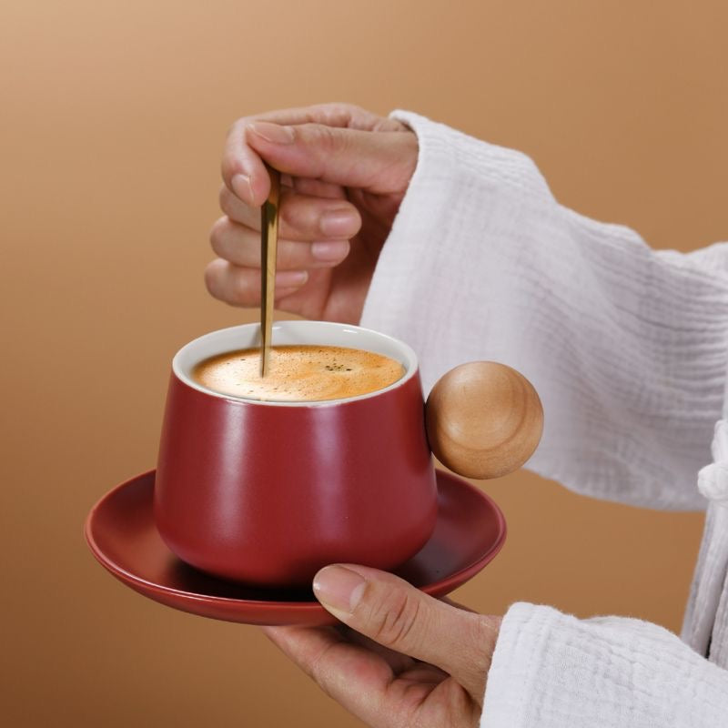 ✨ Glowli™ Nordic Wooden Handle Cup Set