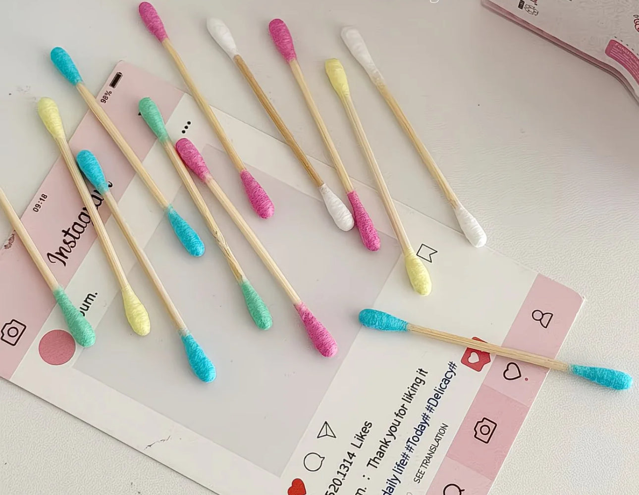 Pastel Star Cotton Bud Box