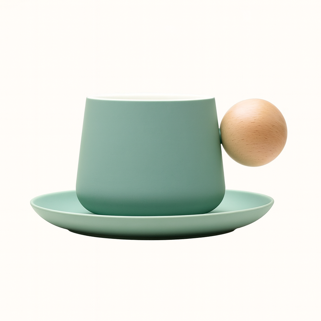 ✨ Glowli™ Nordic Wooden Handle Cup Set