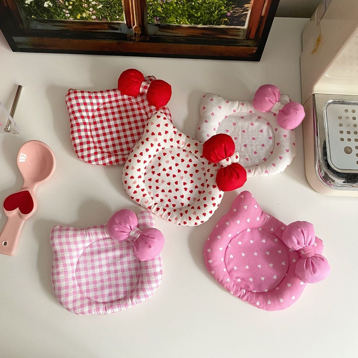 Cherry Whisker Cozy Coaster Set
