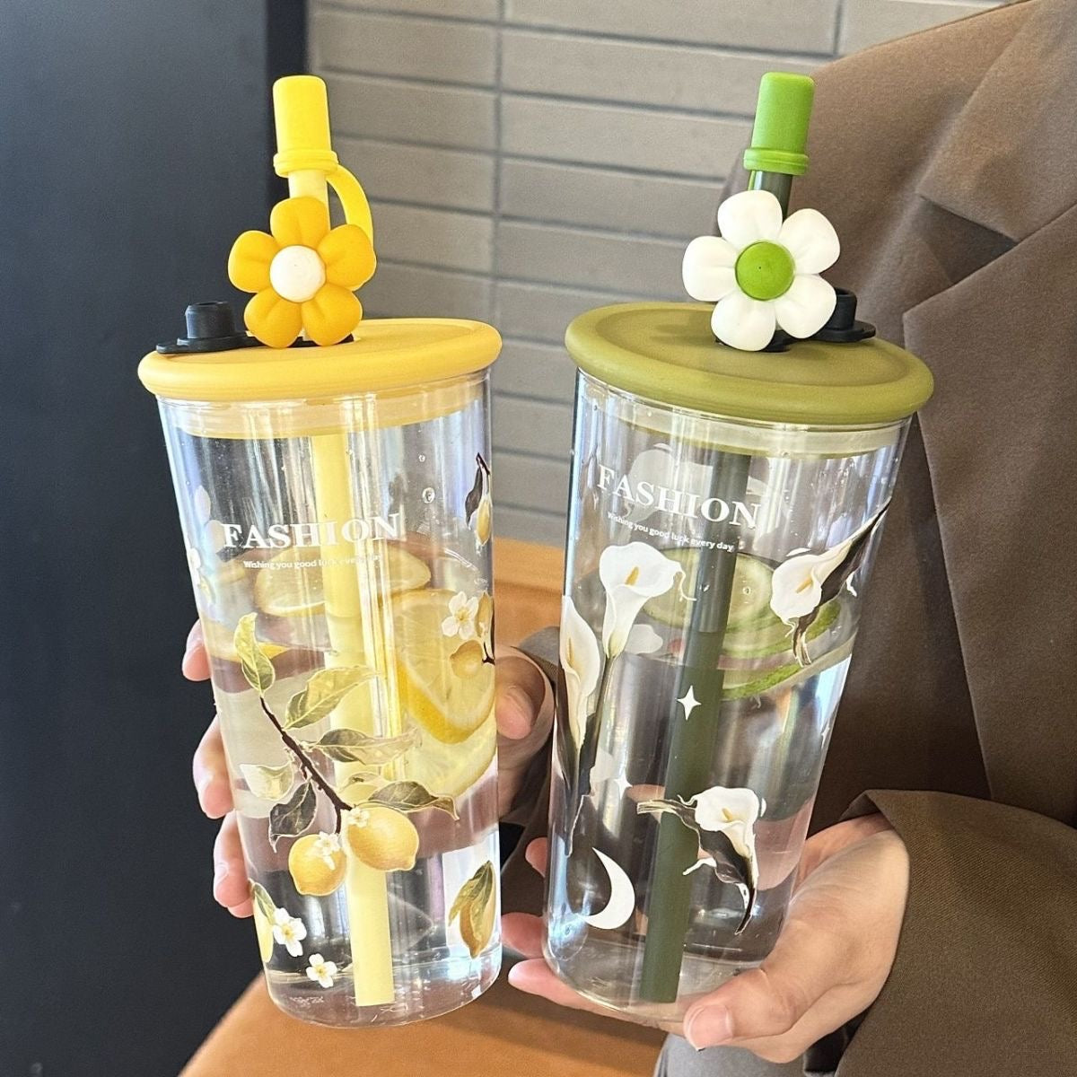 Glowli BloomCup™ Floral Glass Tumbler (700ml)