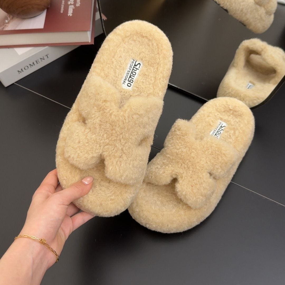 Glowli™ Plush Fuzzy Bow Slippers