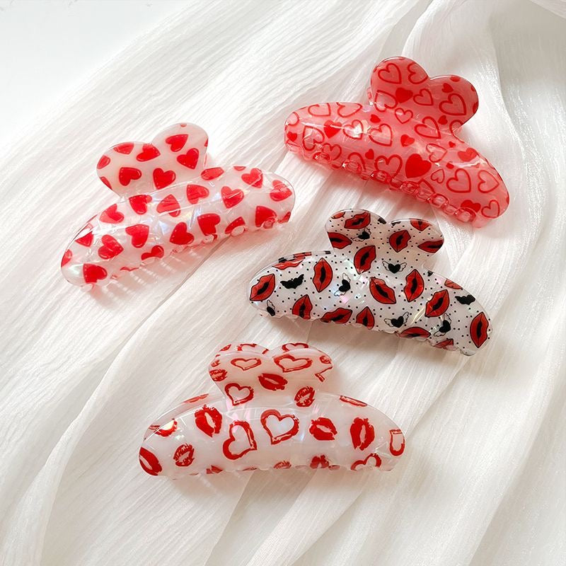 Kiss & Heart Claw Clip Set – Limited Edition