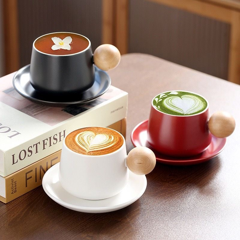 ✨ Glowli™ Nordic Wooden Handle Cup Set