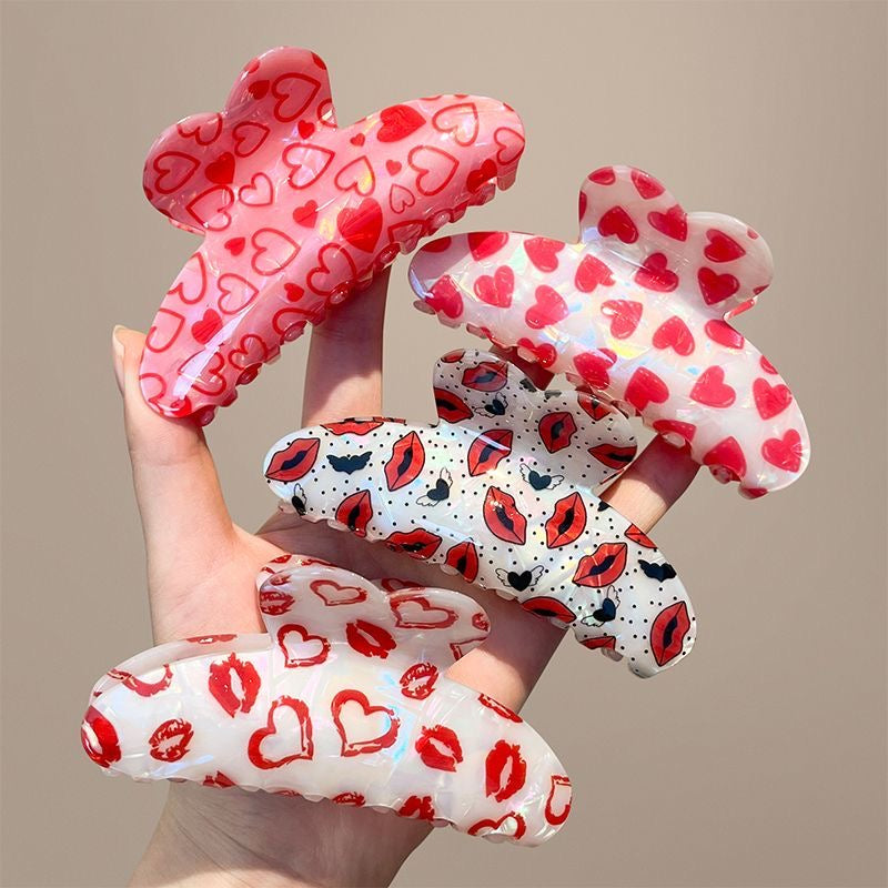 Kiss & Heart Claw Clip Set – Limited Edition