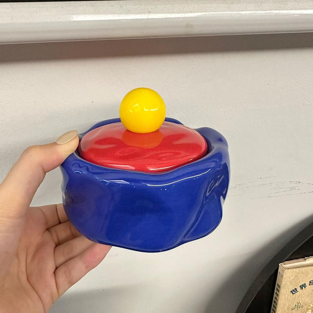 Glowli Swirl Pot – Retro Ceramic Jar