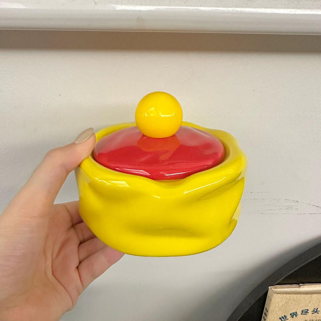 Glowli Swirl Pot – Retro Ceramic Jar