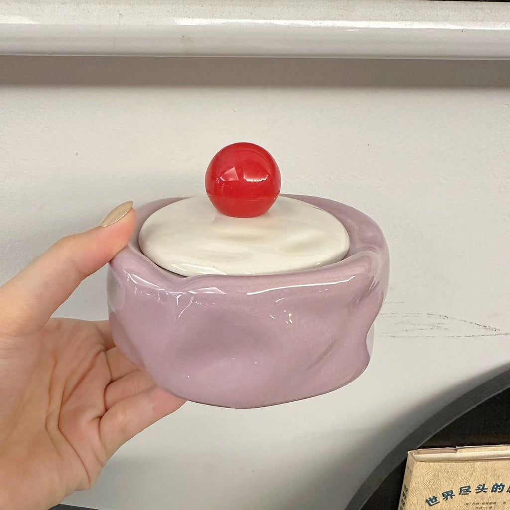 Glowli Swirl Pot – Retro Ceramic Jar