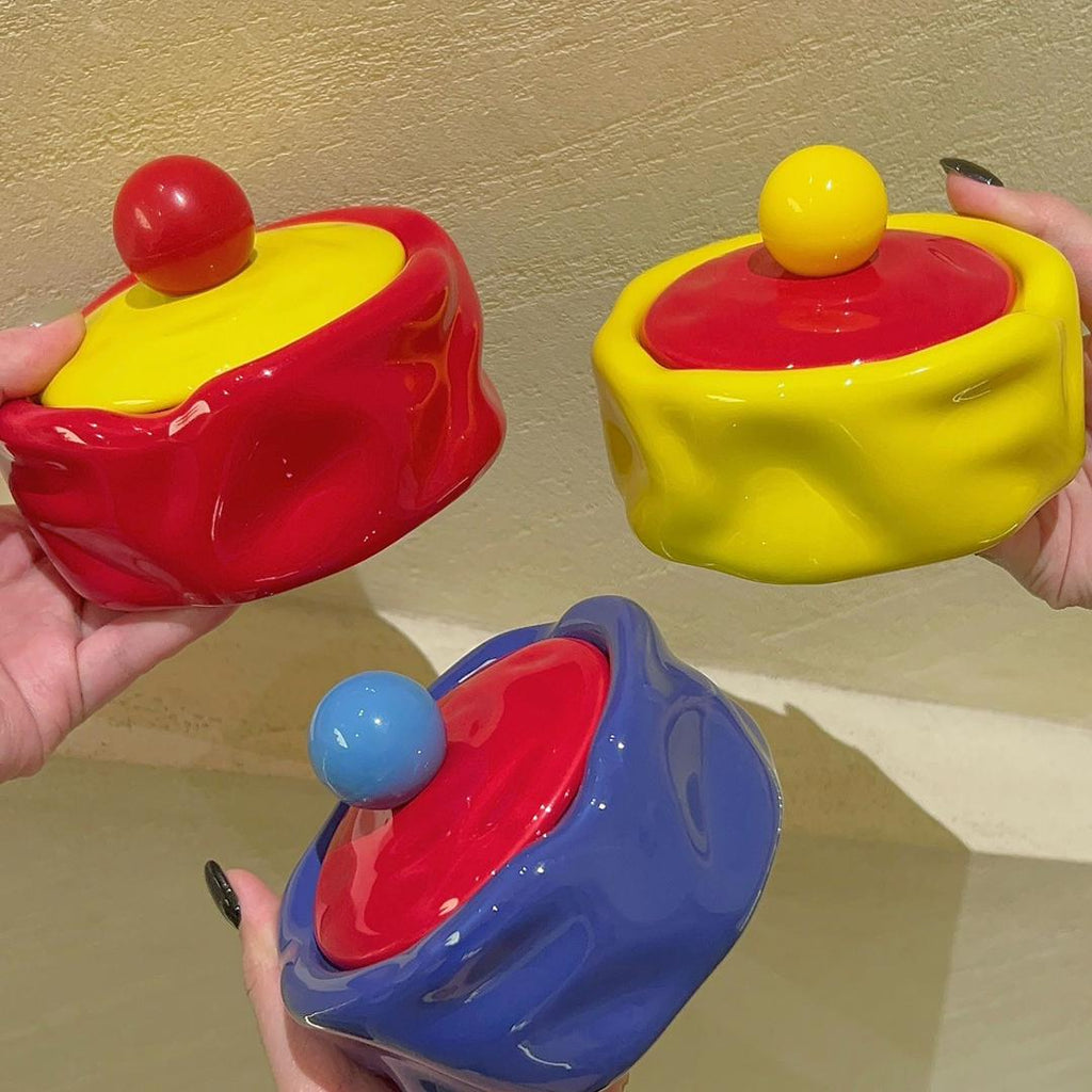 Glowli Swirl Pot – Retro Ceramic Jar