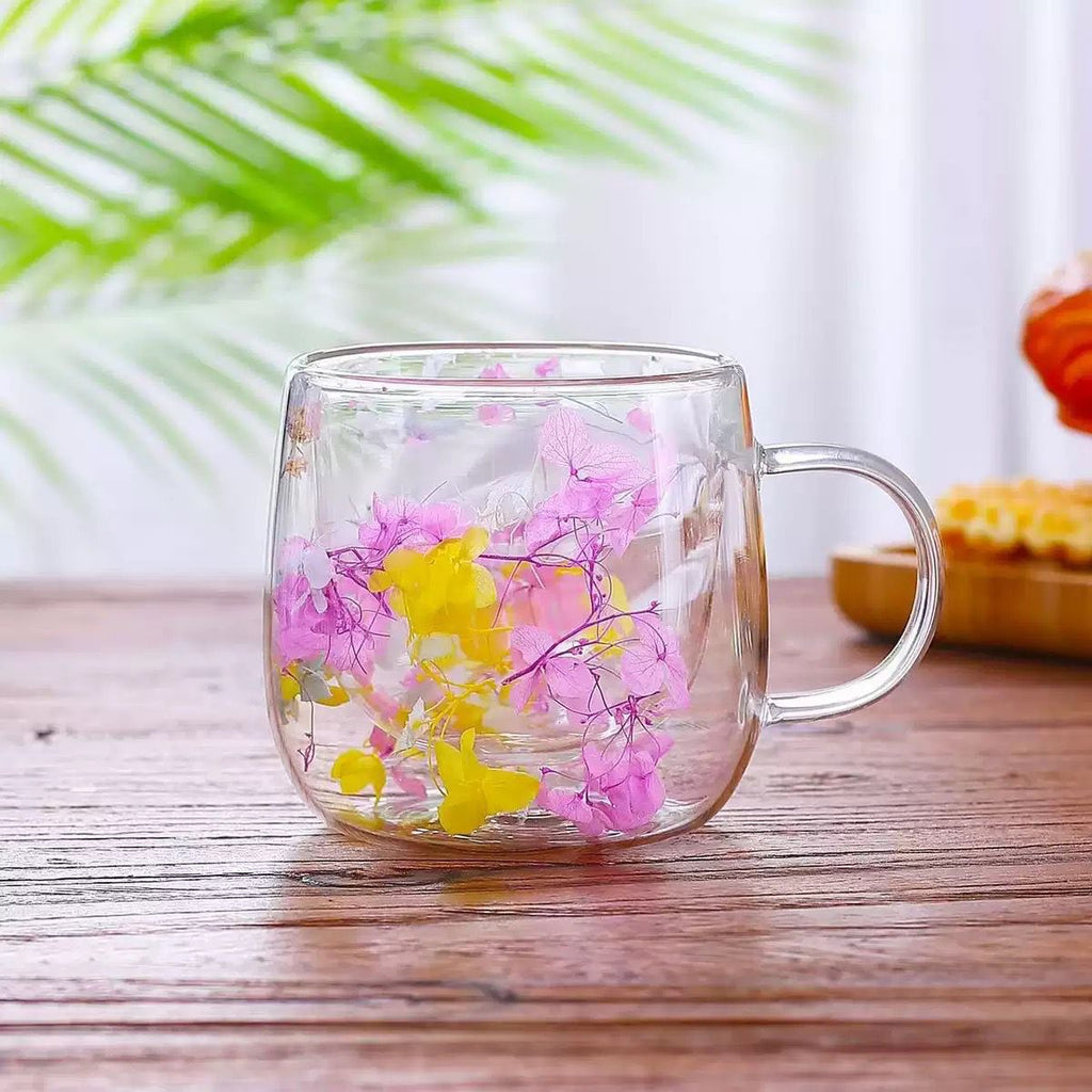 Glowli Floral Infusion Glass Cup