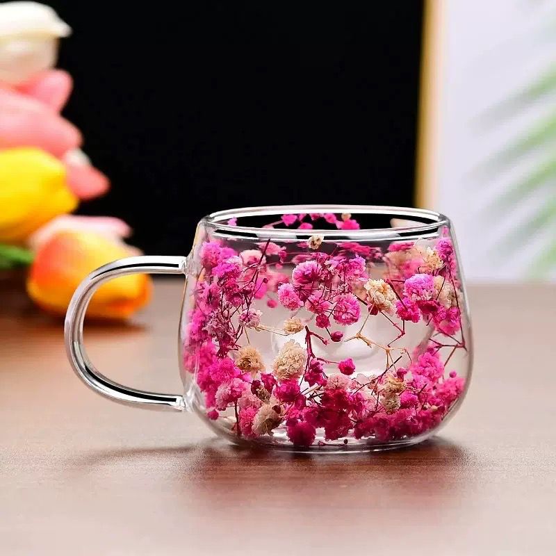 Glowli Floral Infusion Glass Cup