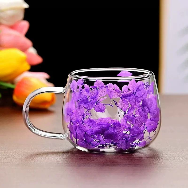 Glowli Floral Infusion Glass Cup
