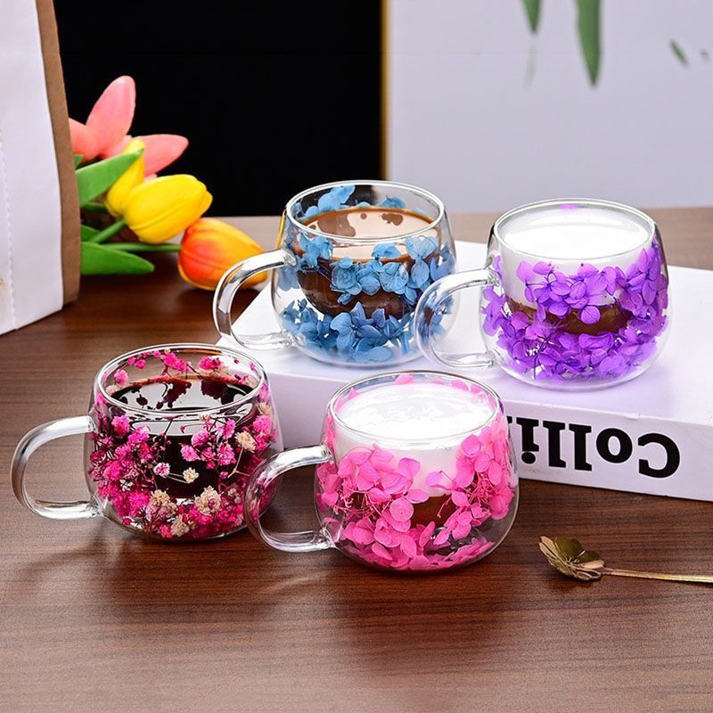 Glowli Floral Infusion Glass Cup